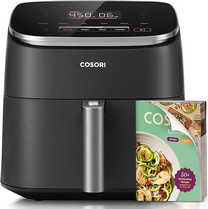 Cosori 9-in-1 TurboBlaze Air Fryer 6 Qt – PFAS-Free, Dark Gray